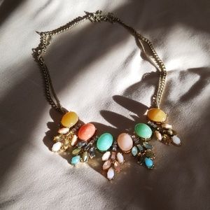 Pastel and gold statement necklace